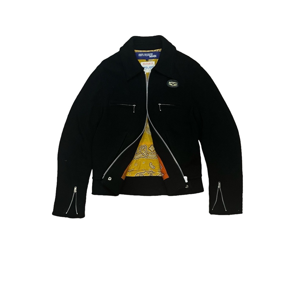 Junya Watanabe CDG AW03 Reversible Paisley Wool Motorcycle Jacket